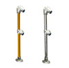 Ezyrail - End Stanchion (Fall) w/ Straight Angle Base Fixing Plate 45° fittings - Galvanised Or Yellow