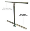 DDA Stanchion Straight Base Fixing Plate - w/Kick Panel Att. Bracket - Galvanised Or Yellow