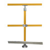 DDA Stanchion - Straight Base w/Mid Rail & Kick Panel Attachment - Galvanised Or Yellow