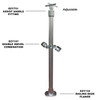 Ezyrail Landing Stanchion top and mid rail - Galvanised Or Yellow