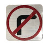 No Right Turn Sign (Symbolic) (450mm x 450mm) - Class 1 Reflective Aluminium