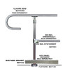 DDA Stanchion Even Base w/ Mid Rail & Kick Panel End Post - Galvanised Or  Yellow