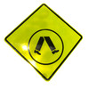 Pedestrian Crossing Sign (600mm) Diamond - with Arrow Options - Class 1 Reflective Aluminium