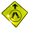 Pedestrian Crossing Sign (600mm) Diamond - with Arrow Options - Class 1 Reflective Aluminium