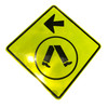 Pedestrian Crossing Sign (600mm) Diamond - with Arrow Options - Class 1 Reflective Aluminium