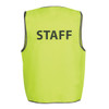 Hi-Vis Yellow Staff Safety Vest - Velcro - Available in S, M, L, XL, 2XL, 3XL, 4XL