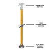 Ezyrail - Through Stanchion 30-45° w/ Flat Base & Continuous Top Rail - Galvanised Or Yellow