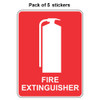 Fire Extinguisher Stickers - 5 Pack