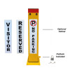 Bollard Fold Down Parking Protector 800mm - with Padlock