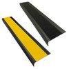 Black Anodised Aluminium Stair Nosing - Carborundum Super Anti Slip Insert - Black or Yellow - 75mmx30mm - Sold Per Metre