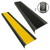 Black Anodised Aluminium Stair Nosing - Carborundum Super Anti Slip Insert - Black or Yellow - 75mmx30mm - Sold Per Metre