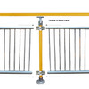 Through Stanchion with Straight Angle Base Plate - For 700mm Mesh Panels - Galvanised Or Yellow