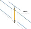 Through Stanchion with Angle Base Plate - For 37° 700mm Mesh Panels - Galvanised Or Yellow