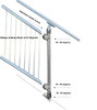 End Stanchion with Angle Base Plate - Rise - Galvanised Or Yellow