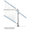 End Stanchion with Straight Base Plate 37° - Offset - Rise - Galvanised Or Yellow