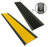 Black Anodised Aluminium Stair Nosing w/ Black OR Yellow Super Anti Slip Insert 75mmx10mm - Per Metre