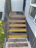 Black Anodised Aluminium Stair Nosing w/ Black OR Yellow OR Grey Rubber Insert 75mmx10mm - Per Metre