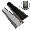 Black Anodised Aluminium Stair Nosing w/ Black OR Silver Aluminium Anti Slip Insert 75mmx30mm - Per Metre