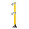 Ezyrail - End Double Landing Stanchion With Top & Mid Rail - Yellow or Galvanised