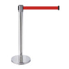 Bollard - Retractable Belt Queue Bollard 5 Metres Stainless Steel w/ Matching Base