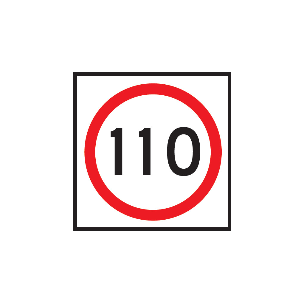 110km Speed Restriction Sign (600mmx600mm) - Corflute - Safety Xpress