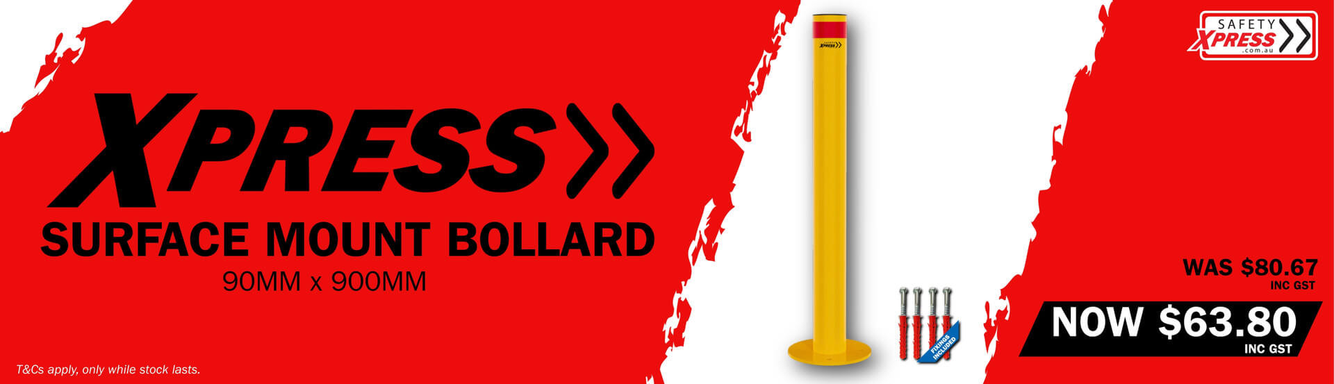 promotional banner for surface mount bollard