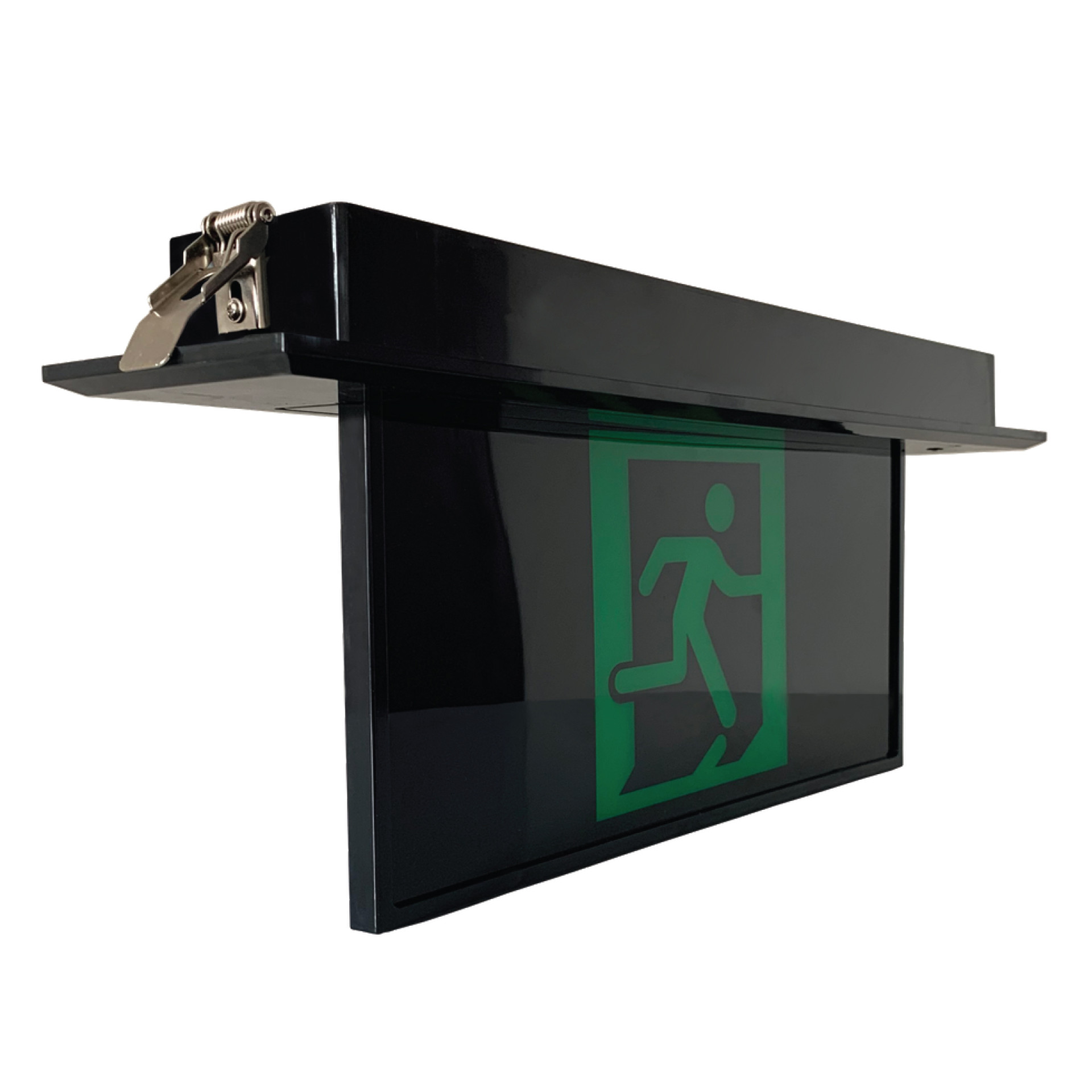 Ceiling Mount LED Recessed Blade LED Exit Light BLACK 430mm x 100mm