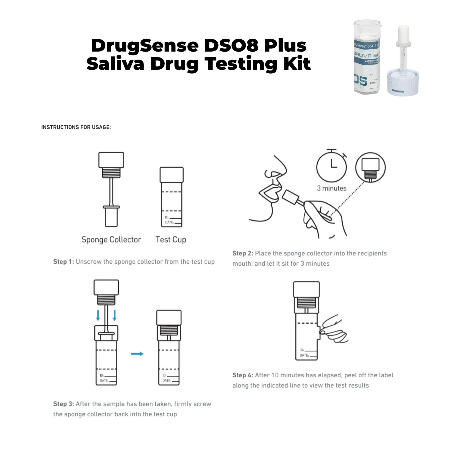 DrugSense DS08 PLUS Drug and Alcohol Saliva test Safety Xpress