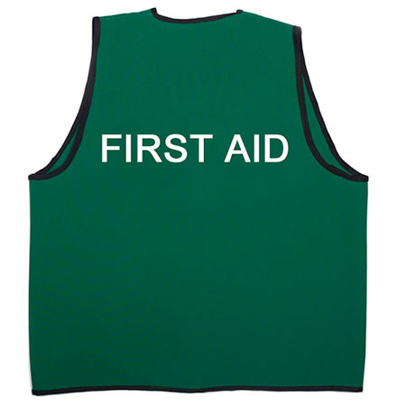 Green First Aid Safety Vest NonReflective Safety Xpress
