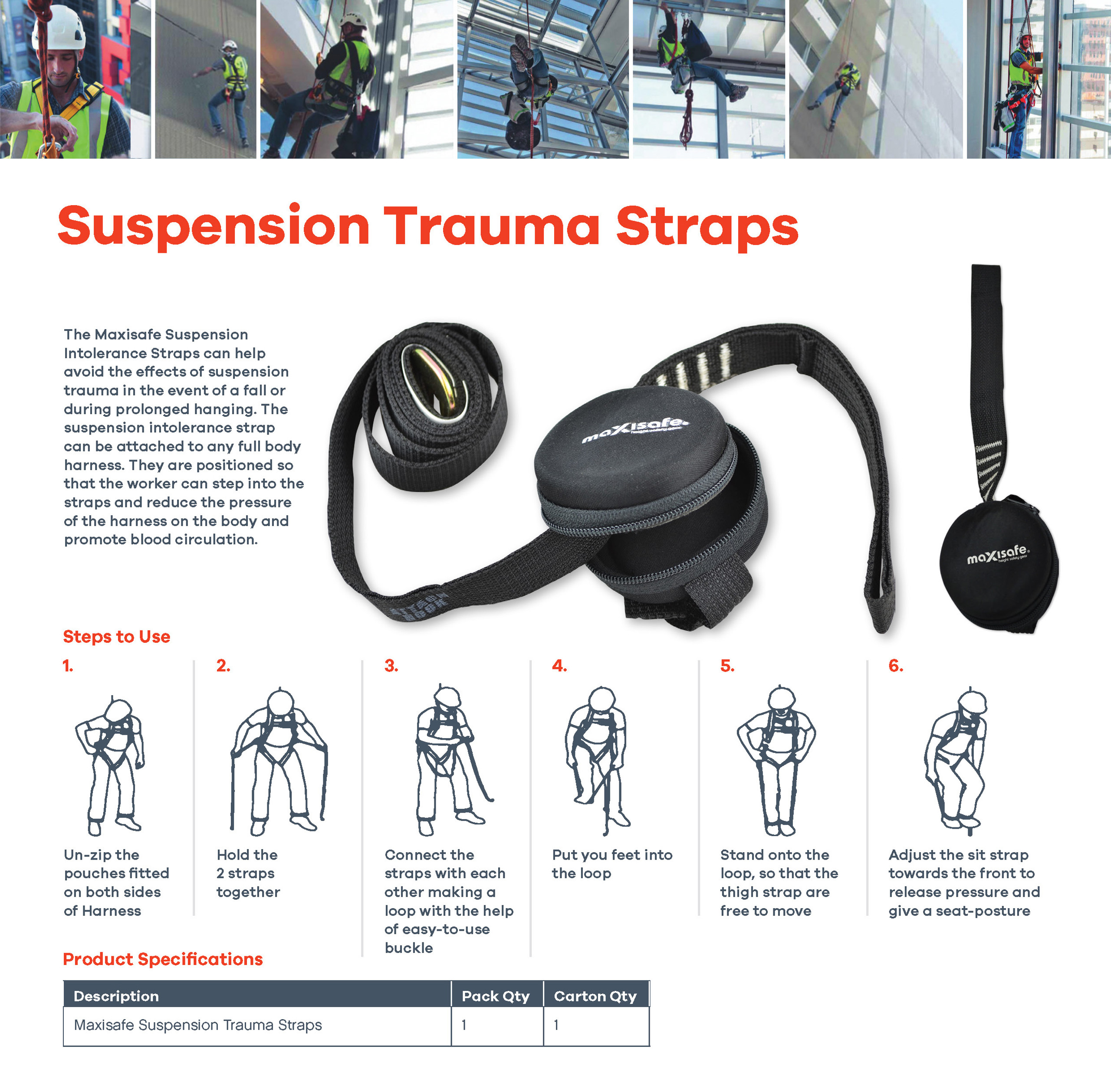 Suspension Trauma Straps Pair Safety Xpress