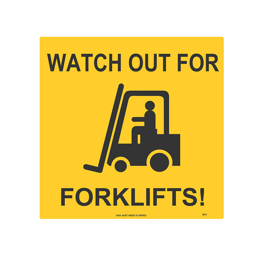 Floor Safety Sign "WATCH OUT FORKLIFT" Vinyl Self Adhesive Safety