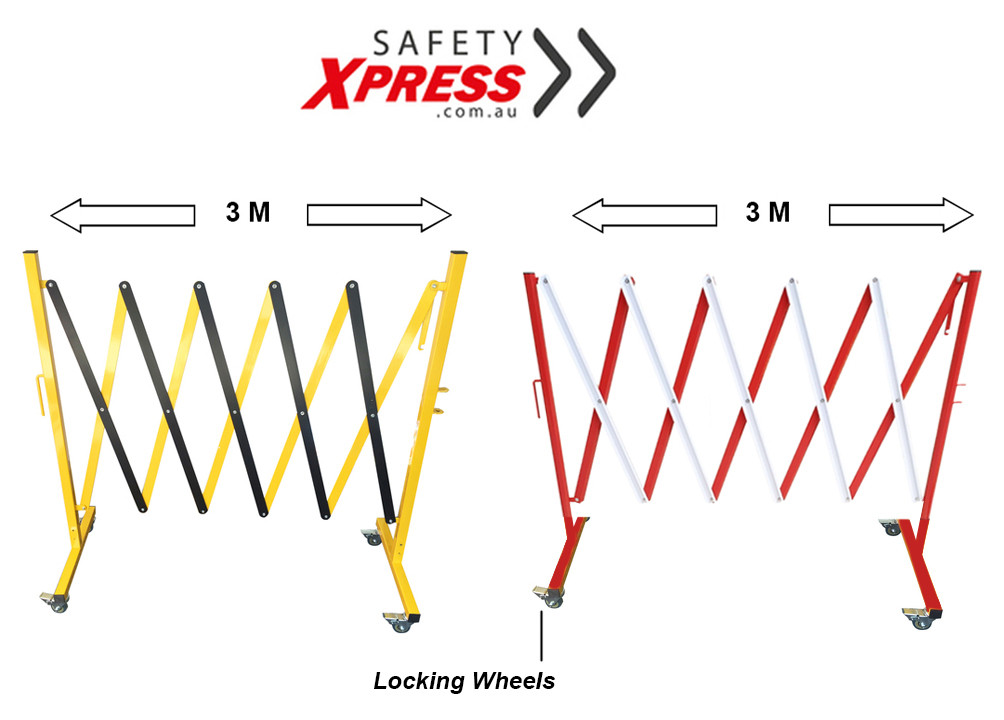 Expanding Barrier 3 Metre Steel With Locking Wheels Safety Xpress