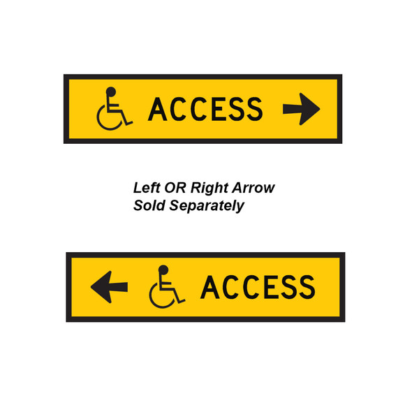 Accessible Path Sign -  Left OR Right Arrow- (1200mmx300mm) - Corflute