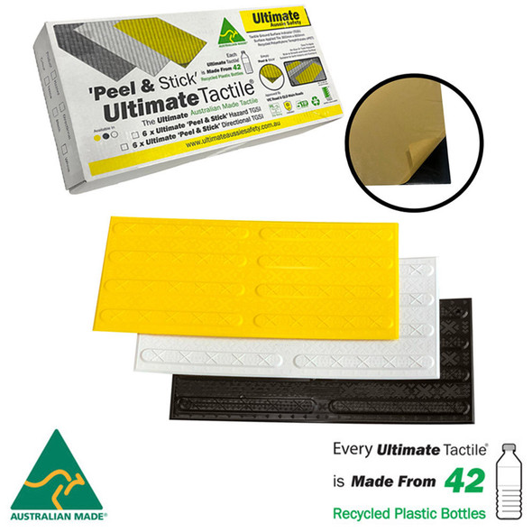 Ultimate Tactile Peel & Stick - Directional 300mm x 600mm Tough Aussie Made - VIC Roads Approved Ultimate Tactile Peel & Stick - Directional 300mm x 600mm Tough Aussie Made - VIC Roads Approved