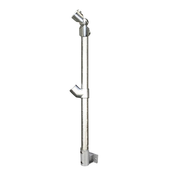 Ezyrail - End Stanchion (Rise) w/ Rail Mount Fixing Plate - 45° - Galvanised Or Yellow