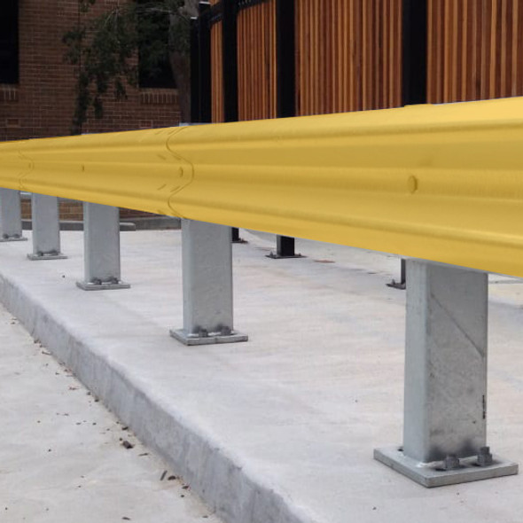 Guard Rail W-Beam 4M length – Powdercoated Safety Yellow