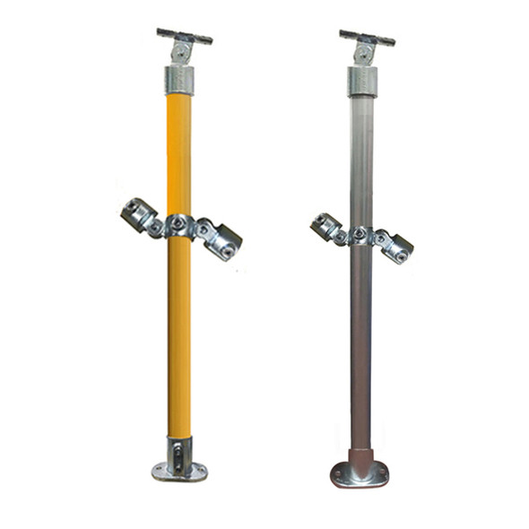 Ezyrail Landing Stanchion top and mid rail - Galvanised Or Yellow