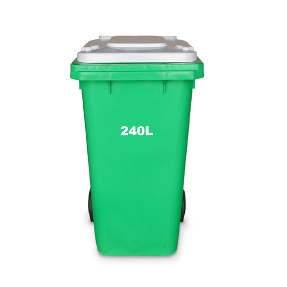 240L Wheelie Bin - For Fuel and Oil Spill Kits - Lime Green Bin with White Lid