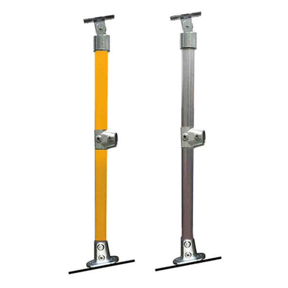 DDA Stanchion 0-11° w/ Mid Rail End Post - Galvanised OR Yellow
