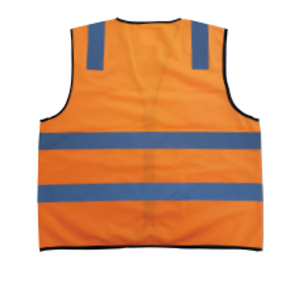 Vic Rail Orange Hi-Vis Safety Vest - Zippered w/ Reflective Tape