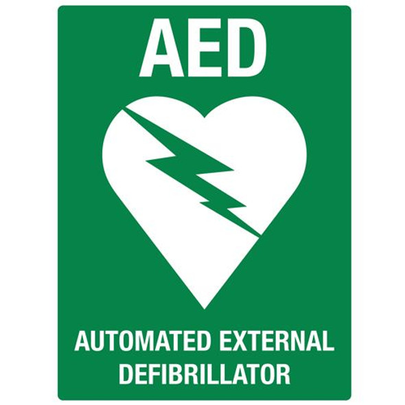 Emergency Sign AED Automated  External Defibrillator 