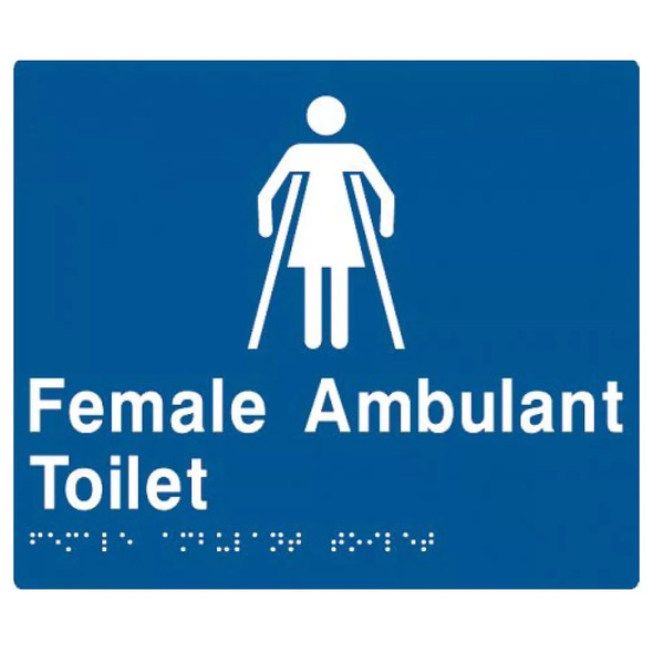 Braille Sign - Female Ambulant Toilet - 180mm x 180mm