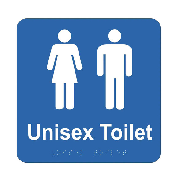 Braille Sign - Unisex Toilet (without line) - 180mm x 180mm