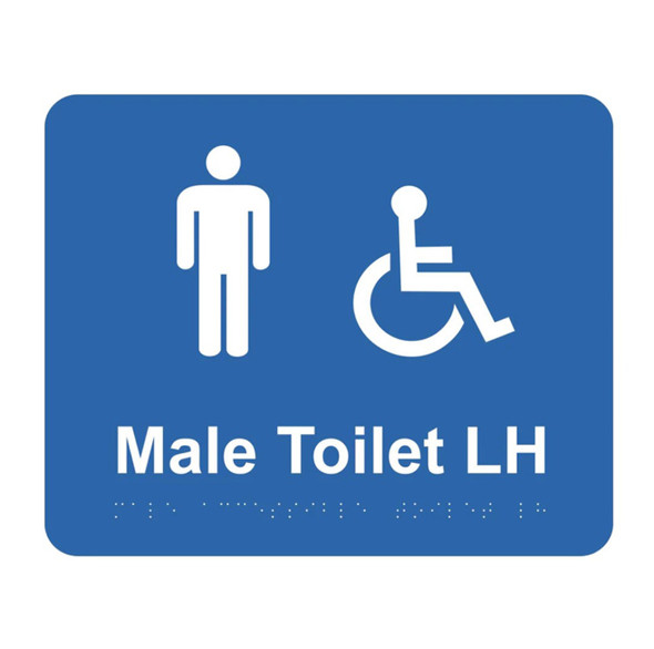 Braille Sign - Male Accessible Toilet LH - 240mm x 195mm