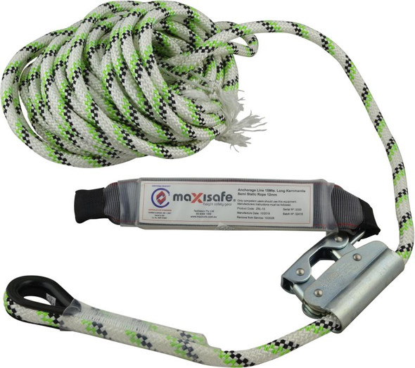 Rope Line With Adjuster & Shock Absorber - 15m