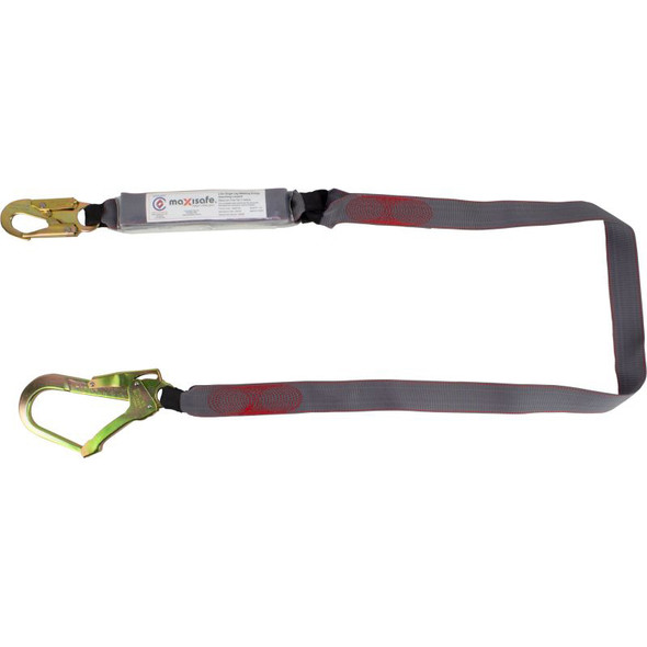 Web Shock Absorbing Lanyard w/ Snap hook & Scaffold Hook - 2 Metres