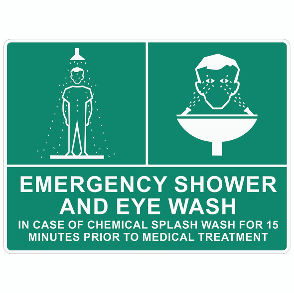 Emergency Shower & Eye Wash Station Sign - Metal