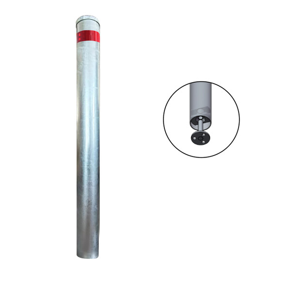 Bollard Surface Mount Concealed Base 140mm x 1200mm High - Galvanised