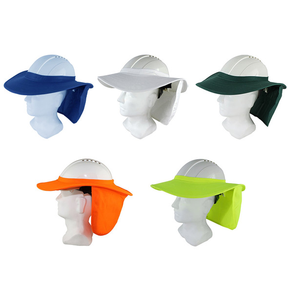 Detachable Hard Hat Brim with Neck Flap - Range of Colours