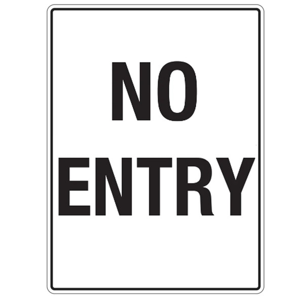 NO ENTRY Sign - Aluminium Class 1 Reflective - 450mm x 600mm